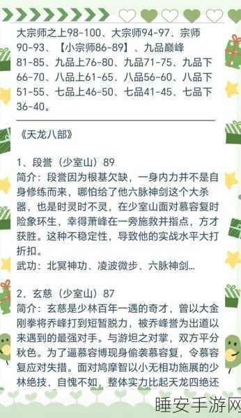 金庸群侠传5,顶尖武学排行深度解析,门派绝技实战效能大比拼