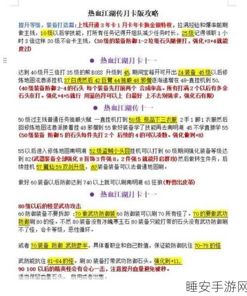 热血江湖5转掉级攻略,3转拿7武还是10武?终极选择解析