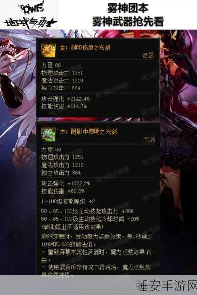 DNF雾神版本深度解读,输出职业等级玉提升效果全揭秘