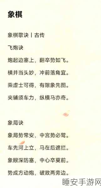 象棋高手养成计划,揭秘顶级赛事制胜策略与技巧
