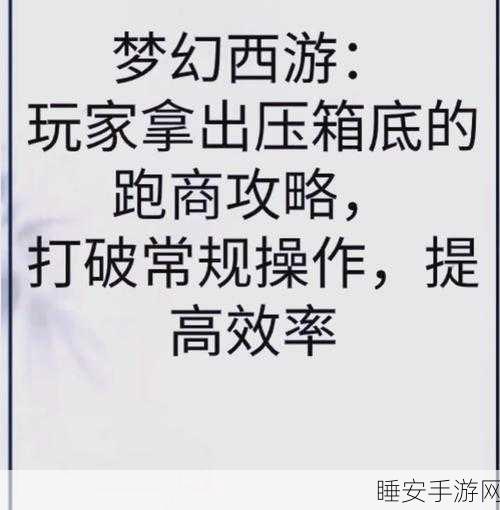梦幻西游军火商崛起秘籍，新手蜕变大师级玩家的财富之旅