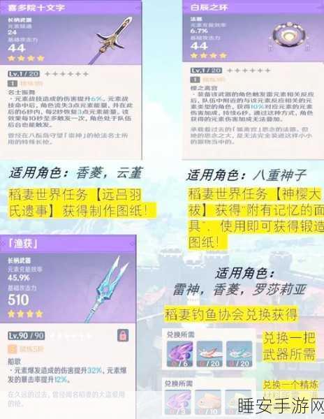 原神凝光四星武器精选指南,打造最强输出的秘密武器