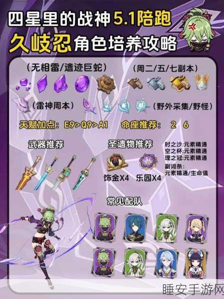 原神久岐忍四星武器精选指南，打造全能辅助的必备利器