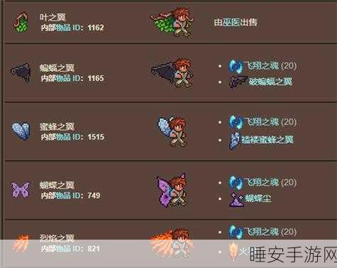 泰拉瑞亚翅膀战力比拼，揭秘最强翅膀，助你翱翔战场！