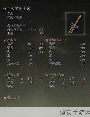 艾尔登法环终极攻略，揭秘夜与火之剑的获取之道