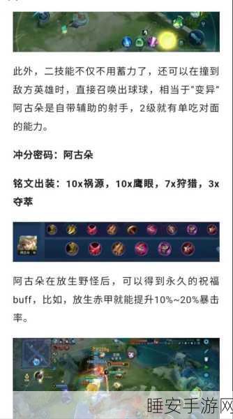 王者荣耀新版阿珂铭文搭配攻略,解锁刺杀艺术的终极奥义