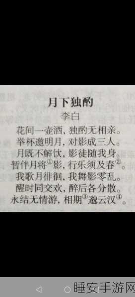 手游攻略揭秘,轻松解锁花与剑月下独影传闻任务全攻略