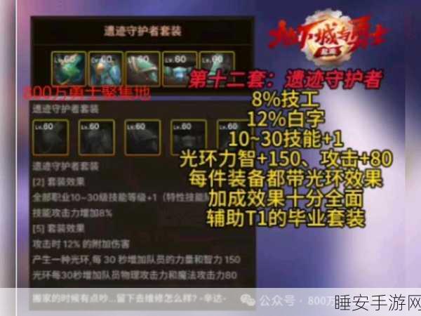 DNF手游装备盛宴，黄金套璀璨登场，揭秘顶级套装名称与属性