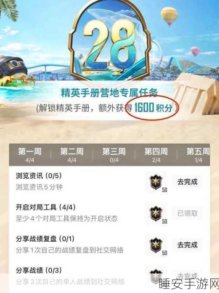 和平精英手册积分攻略,解锁高级奖励的秘籍