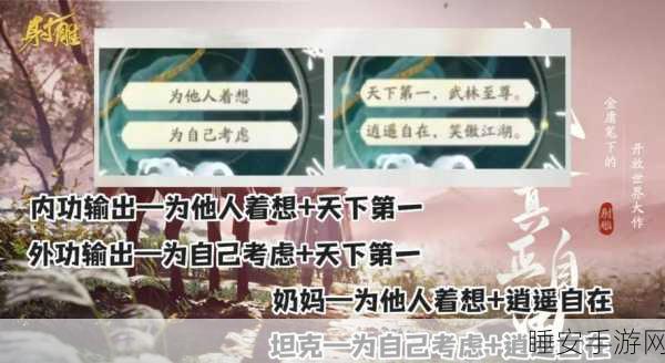射雕手游职业深度剖析，新手速成与高手进阶秘籍