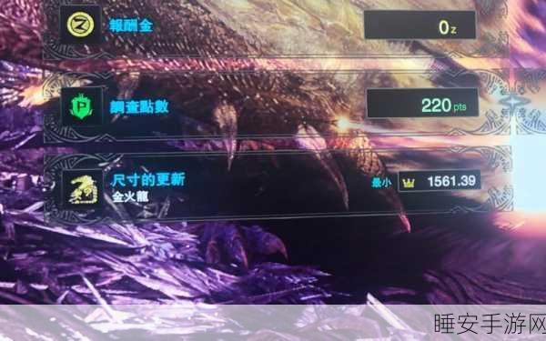 手游巨献,怪物猎人P3巨兽之影挑战赛,探寻尺寸大小金的终极奥秘