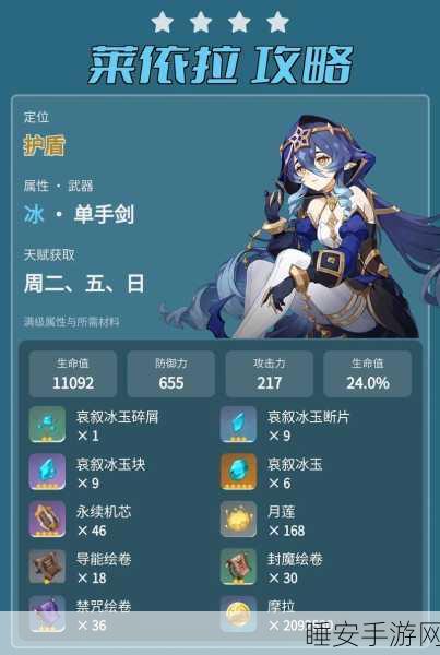 莱依拉终极攻略，四星护盾女王武器与圣遗物完美搭配大揭秘