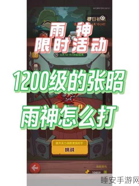 咸鱼之王深度攻略，雨神张昭关通关秘籍与技巧全览