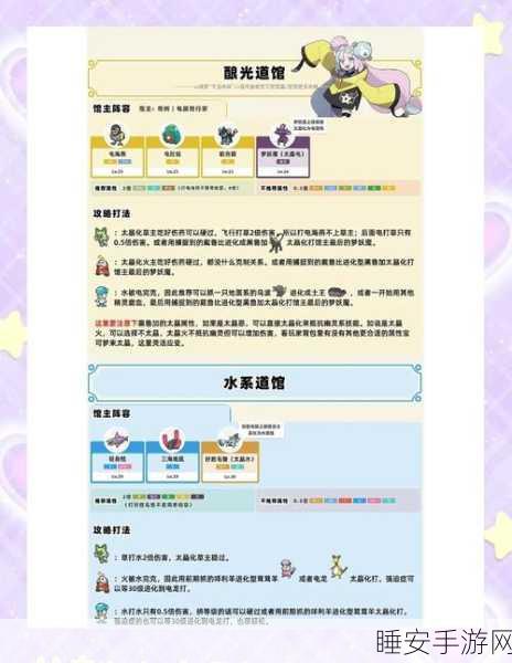 宝可梦朱紫,全面解析道馆属性挑战,助你征服八大道馆!